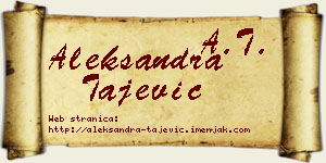 Aleksandra Tajević vizit kartica